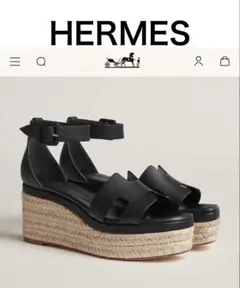 HERMES 厚底サンダル エルダ ブラックのサムネイル