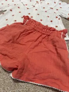 【美品】ショートパンツ　コーラルピンク　90