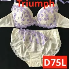 新品未使用 ☆トリンプ Ｄ７５ 可愛いブラ＆ショーツ Ｌセット