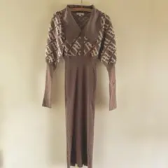 rienda ロゴニットワンピース