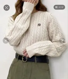 INGNI アイボリー ケーブルニット Mサイズ