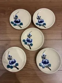ベトナム・ソンベ焼・青花・プレート(SS)・小皿　5枚セット
