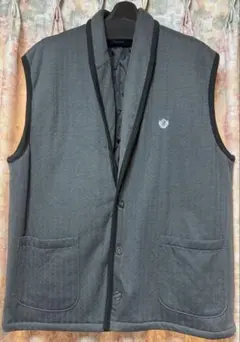 【used】暖かい裏キルティングベスト/どてら \半纏 メンズLLサイズ