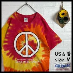 US古着 JOE'S CRAB SHACK ピース タイダイ染め 半袖 Tシャツ