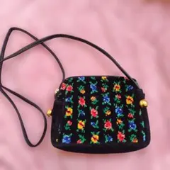 FEILER 花柄ポーチ 黒