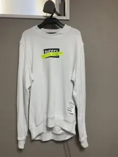 DIESEL ホワイト スウェット トレーナー　ダメージ加工