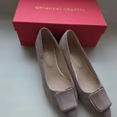 ORiental TRaffic パンプス スエード調 ゴールドバックル