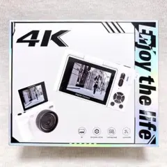 【未使用】4Kデジカメ 6400万画素 180度回転ディスプレイ Fesaymiのサムネイル