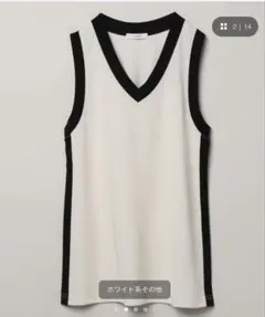 【新品】JEANASIS バイカラーVネックノースリーブ