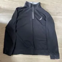 ハーフジップ 黒 トレーナー