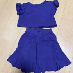 キッズ セットアップ パープル　ペアマノン