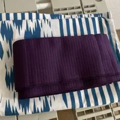 浴衣・帯セット 青白ストライプ 紫帯