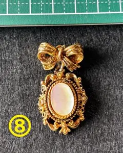 ヴィンテージ風リボン付きブローチ アンティークアクセサリー⑧