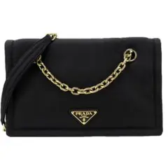 【超美品】PRADA ナイロン 黒 チェーン ショルダーバッグ