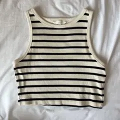 H&M リブタンクトップ　ノースリーブ