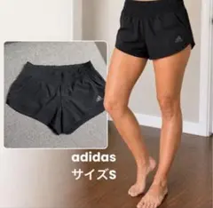 adidas アディダス ランニング ショートパンツ 黒 S インナー付