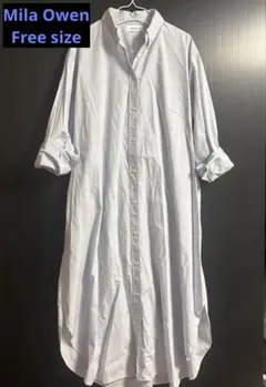 Mila Owen ストライプ シャツワンピース 長袖　ミラオーウェン　シャツ