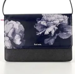 ポールスミス ショルダー バッグ ポシェット 折り財布 フラワー 黒 