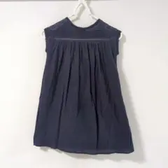 BONTON　サイズ6 ネイビー ワンピース 100%コットン