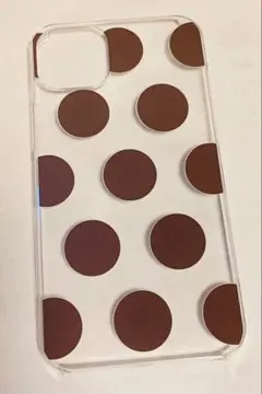 iPhone14plus用ケース ドット柄 クリア