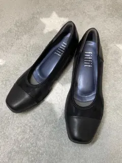 fitfit ブラックレオパード撥水バイカラーパンプス 24センチ