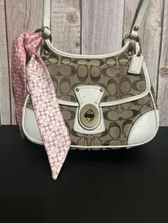 コーチ ショルダーバッグ ブラウン ホワイト