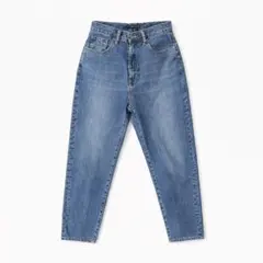 【美品】 ユニクロ ハイウエスト テーパード デニム M レディース ブルー