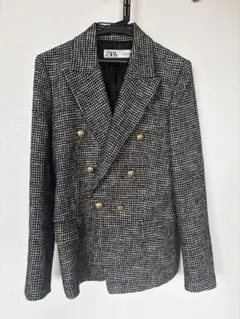 ZARA ダブルブレスト チェックジャケット
