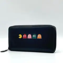 COACH パックマン コラボ ラウンドジップ 長財布　ブラック レザーm612
