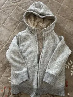 UNIQLO グレー 裏ボア　フルジップパーカー 110 防寒