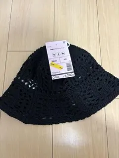 workman 柄編みクロッシェハット　黒