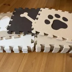ジョイントマット 16枚　カフェラテ＆ミルク　魚　犬　猫