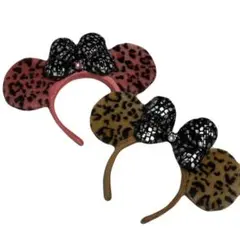 廃盤 レア y2k Disney ディズニー ヒョウ柄 リボン カチューシャ