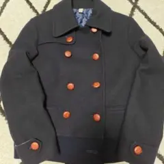 ネイビー ダブルブレスト ピーコート