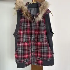 チェック柄カジュアルベスト