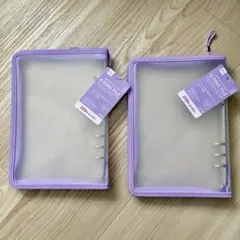 【未使用】ダイソー 6リングファイル A5サイズ パープル　2こ