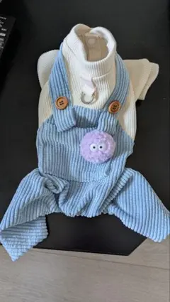 コーデュロイオーバーオールペット服