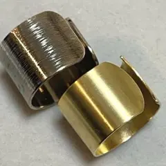 【リング】ゴールド・シルバー　オープンリング2個セット