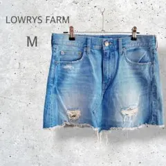 【LOWRYS FARM】　デニムミニスカート　カットオフ　ダメージ加工　Y2K