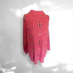 DOSCH☆ピンク ハイネックニットセーター 星形装飾