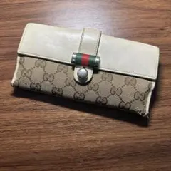 希少品 OLD GUCCI シェリーラインGGキャンバス 長財布 グッチ(GUCCI) オールドグッチ(OLD GUCCI) 中古 メンズ長財布