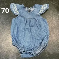 デニムロンパース　70