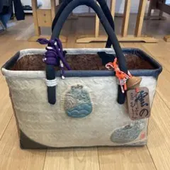 値下げ‼️伝統的な一閑張り和風デザインのかごバッグ