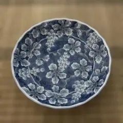 光峰 青い葡萄柄の皿セット ９枚