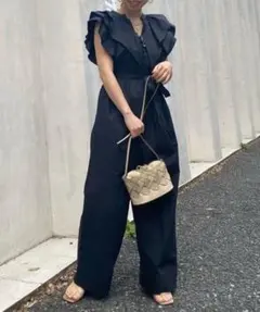 snidel スナイデル organics フリルスリーブオールインワン 0