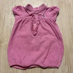 Ralph Lauren フリル付きポロドレス ロンパース 3M ピンク