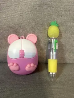 【早い者勝ち！新品】破格！やみつきかちかちマウスキーホルダー　ピンク　ボールペン