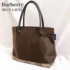 Burberry ノバチェック トートバッグ 牛革 ナイロン A4収納　ブラウン