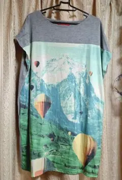貴重！graniph Lady F 半袖チュニック NATURE気球デザインF