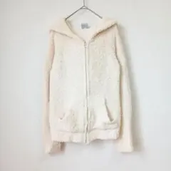 gelato pique もこもこ ジップアップパーカー F オフホワイト